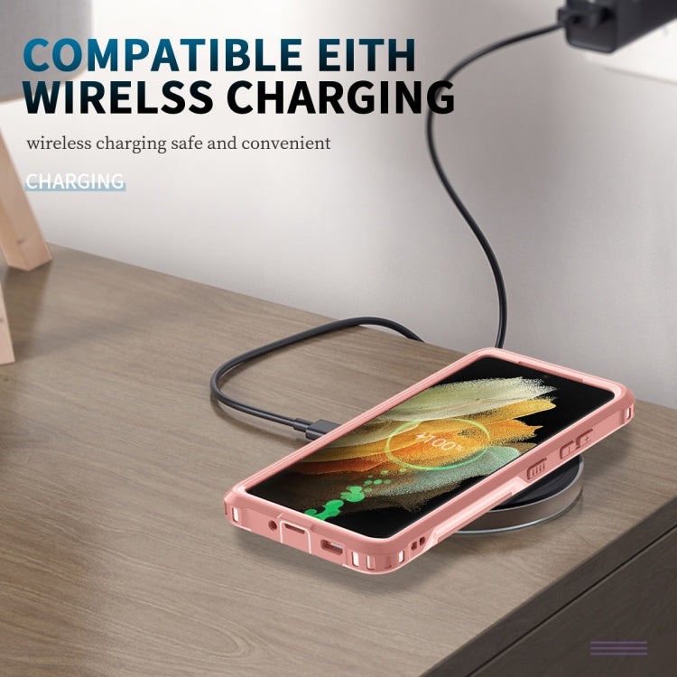 For Samsung Galaxy S21 Ultra 5G 3 in 1 PC + TPU Phone Case with Ring Holder