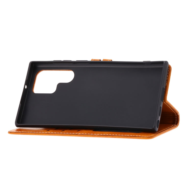 For Samsung Galaxy S22 Ultra 5G Embossed Happy Cat Pattern Leather Phone Case