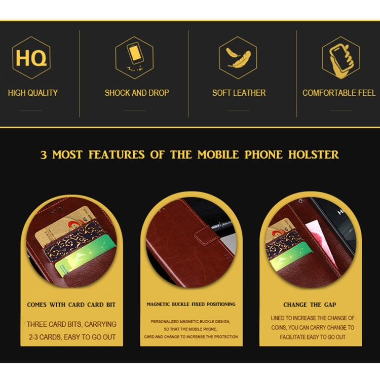 For Umidigi Bison X10 idewei Crazy Horse Texture Leather Phone Case