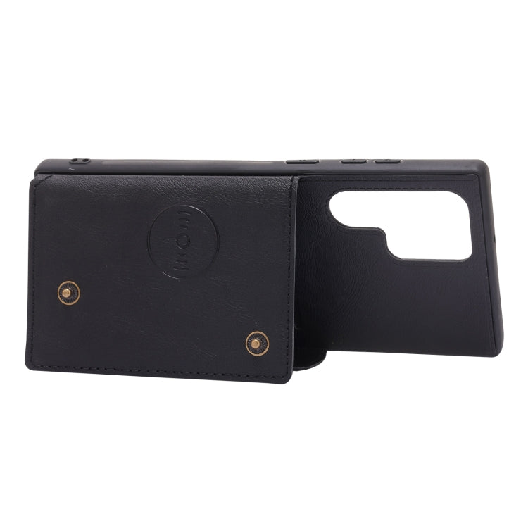For Samsung Galaxy S22 Ultra 5G Double Buckle PU + TPU Magnetic Phone Case