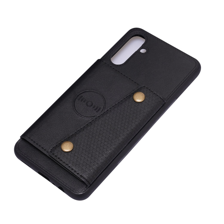 For Samsung Galaxy A13 5G Double Buckle PU + TPU Magnetic Phone Case