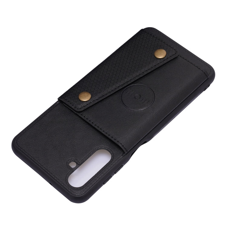For Samsung Galaxy A13 5G Double Buckle PU + TPU Magnetic Phone Case