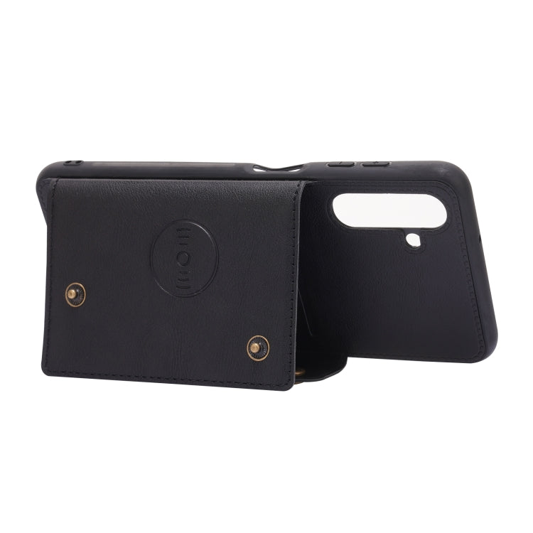 For Samsung Galaxy A13 5G Double Buckle PU + TPU Magnetic Phone Case