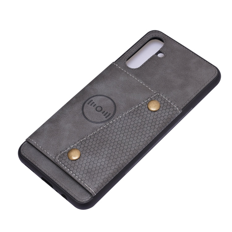 For Samsung Galaxy A13 5G Double Buckle PU + TPU Magnetic Phone Case