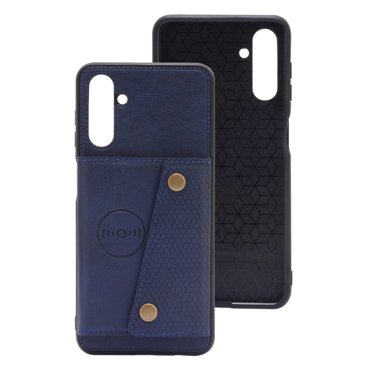 For Samsung Galaxy A13 5G Double Buckle PU + TPU Magnetic Phone Case
