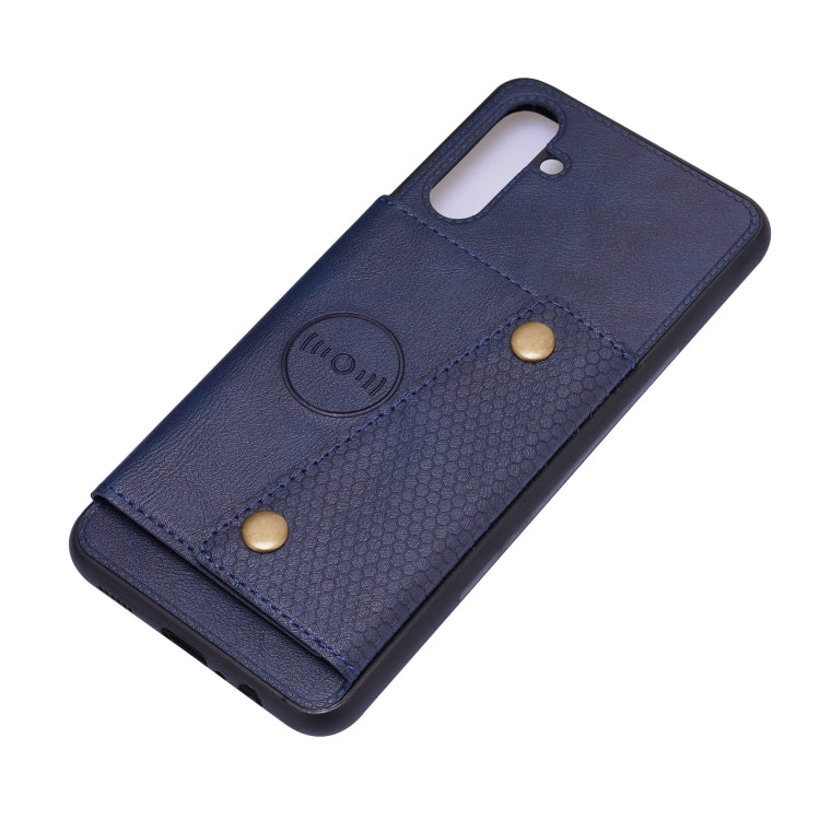 For Samsung Galaxy A13 5G Double Buckle PU + TPU Magnetic Phone Case