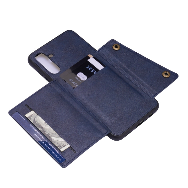 For Samsung Galaxy A13 5G Double Buckle PU + TPU Magnetic Phone Case
