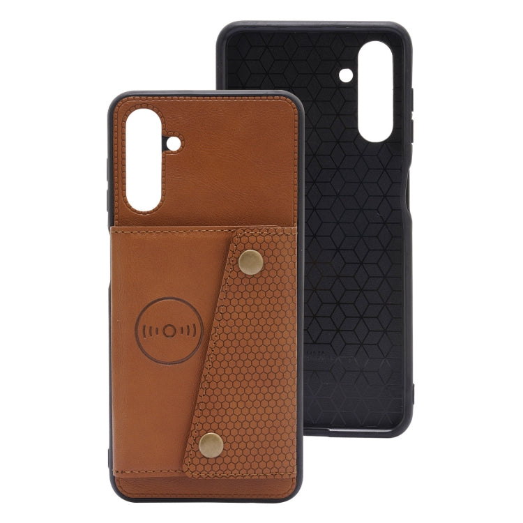For Samsung Galaxy A13 5G Double Buckle PU + TPU Magnetic Phone Case