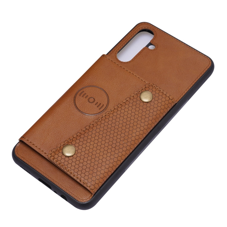 For Samsung Galaxy A13 5G Double Buckle PU + TPU Magnetic Phone Case