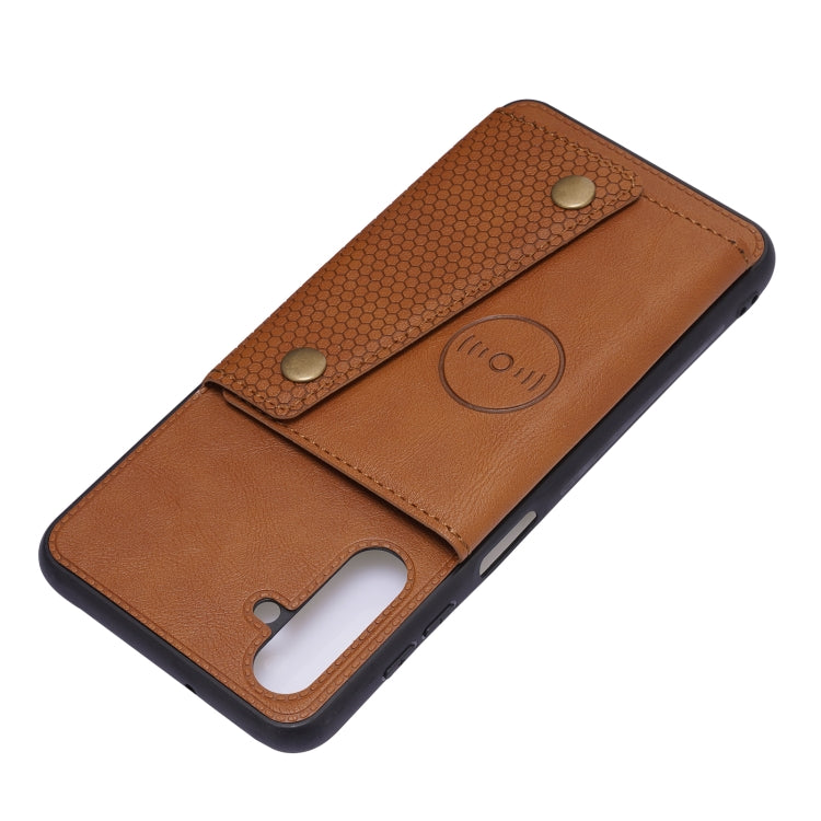 For Samsung Galaxy A13 5G Double Buckle PU + TPU Magnetic Phone Case
