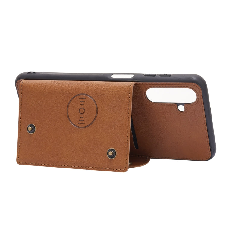 For Samsung Galaxy A13 5G Double Buckle PU + TPU Magnetic Phone Case