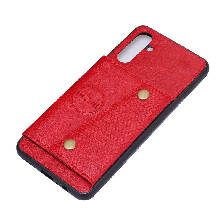 For Samsung Galaxy A13 5G Double Buckle PU + TPU Magnetic Phone Case
