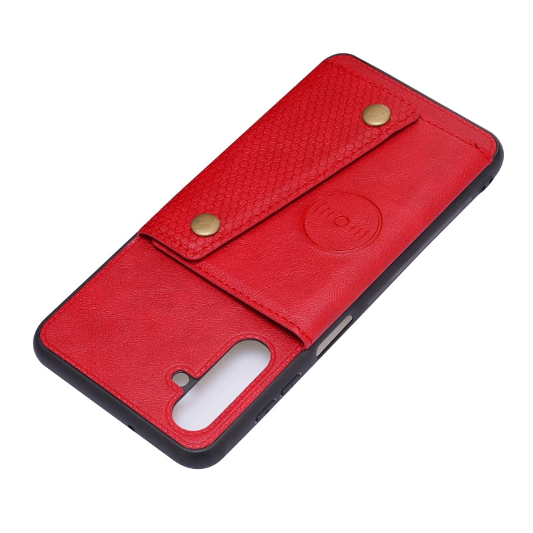 For Samsung Galaxy A13 5G Double Buckle PU + TPU Magnetic Phone Case