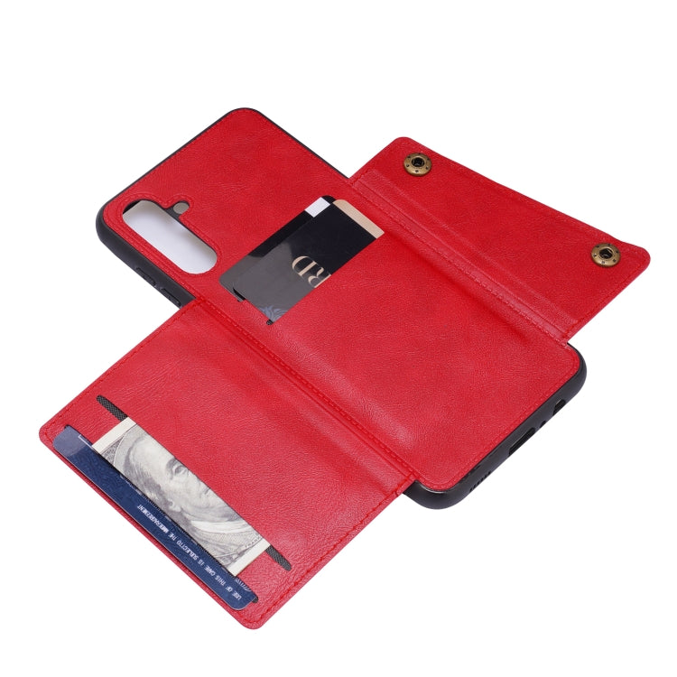For Samsung Galaxy A13 5G Double Buckle PU + TPU Magnetic Phone Case