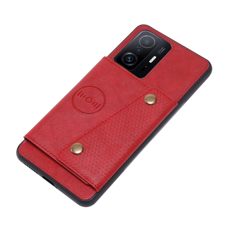 For Xiaomi 11T Double Buckle PU + TPU Magnetic Phone Case