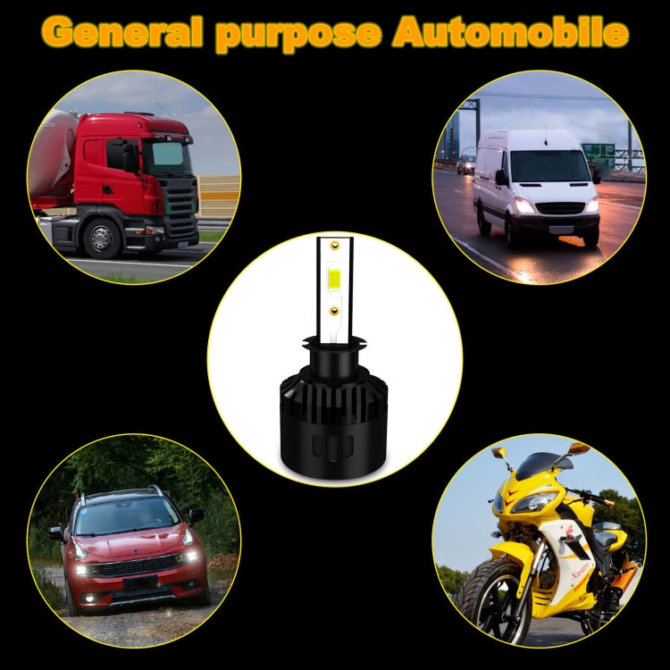 1 Pair P2 H3 DC9-12V / 24W / 2200LM IP68 Car Waterproof Headlight 6LEDs SMD-3570 Lamp Beads