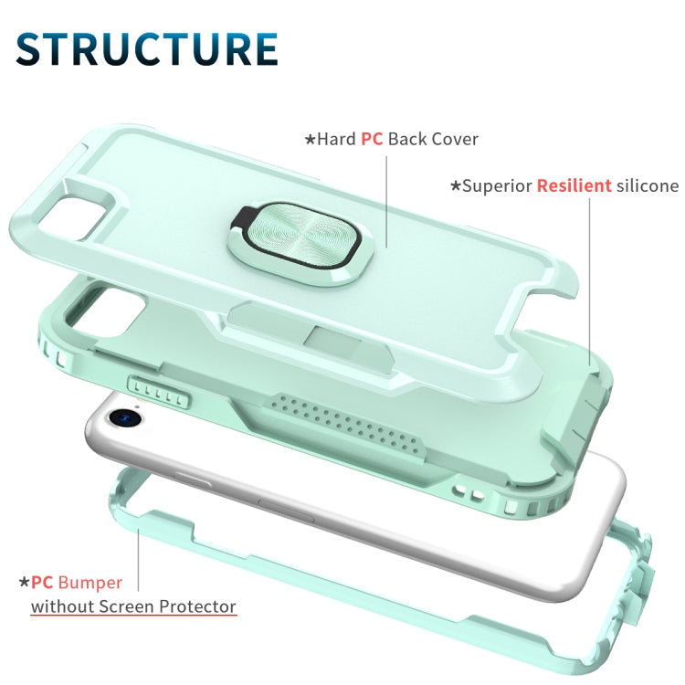 For iPhone SE 2022 / SE 2020 / 8 / 7 3 in 1 PC + TPU Phone Case with Ring Holder