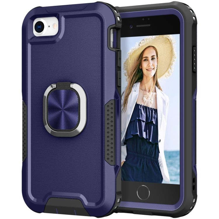For iPhone SE 2022 / SE 2020 / 8 / 7 3 in 1 PC + TPU Phone Case with Ring Holder