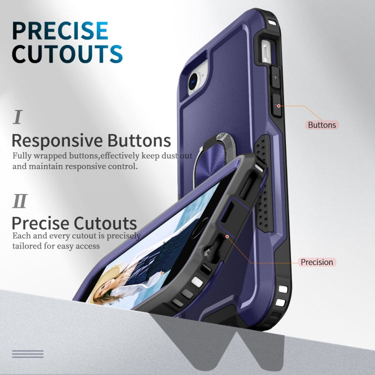 For iPhone SE 2022 / SE 2020 / 8 / 7 3 in 1 PC + TPU Phone Case with Ring Holder