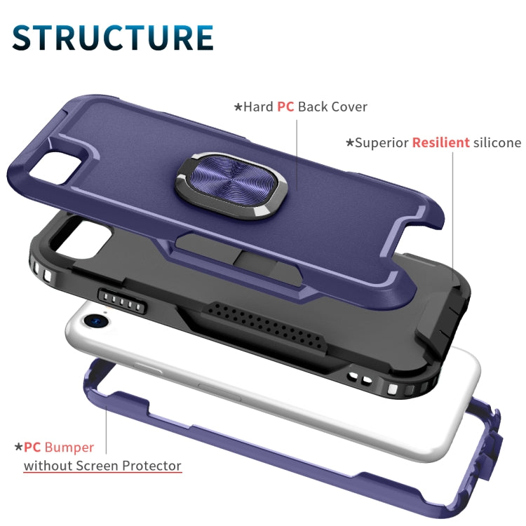 For iPhone SE 2022 / SE 2020 / 8 / 7 3 in 1 PC + TPU Phone Case with Ring Holder