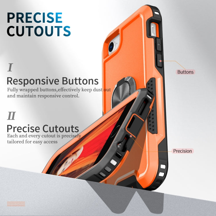 For iPhone SE 2022 / SE 2020 / 8 / 7 3 in 1 PC + TPU Phone Case with Ring Holder