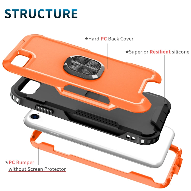 For iPhone SE 2022 / SE 2020 / 8 / 7 3 in 1 PC + TPU Phone Case with Ring Holder