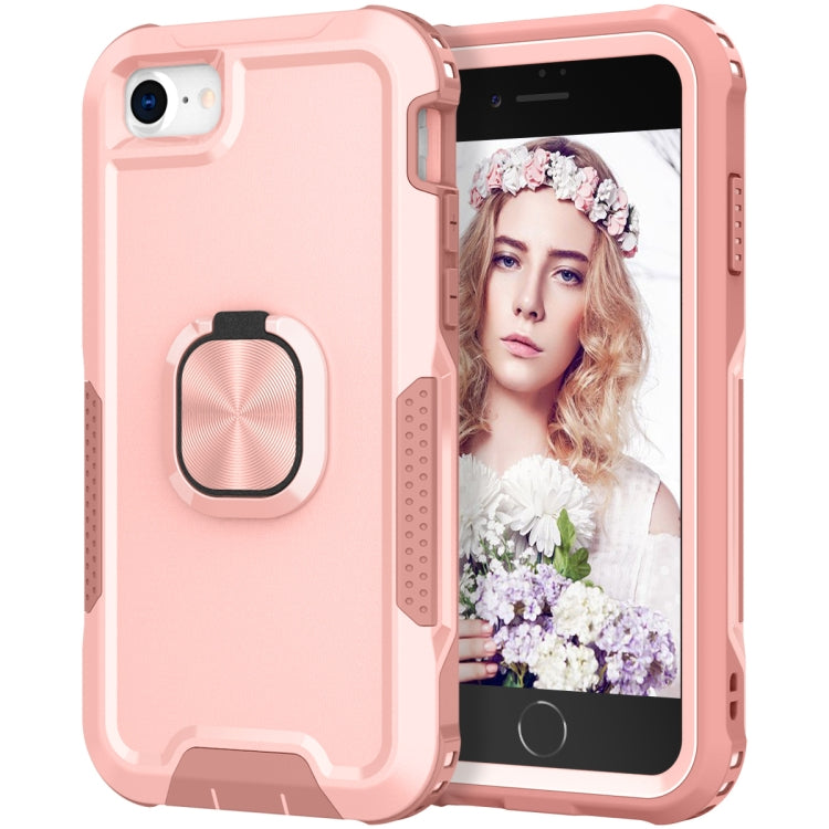 For iPhone SE 2022 / SE 2020 / 8 / 7 3 in 1 PC + TPU Phone Case with Ring Holder
