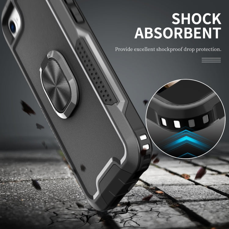 For iPhone SE 2022 / SE 2020 / 8 / 7 3 in 1 PC + TPU Phone Case with Ring Holder