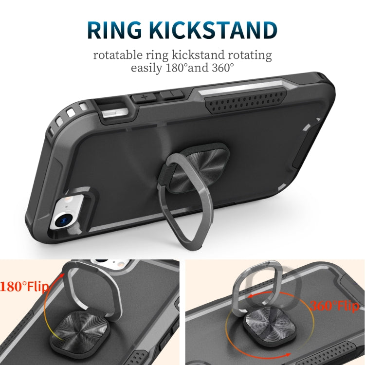 For iPhone SE 2022 / SE 2020 / 8 / 7 3 in 1 PC + TPU Phone Case with Ring Holder
