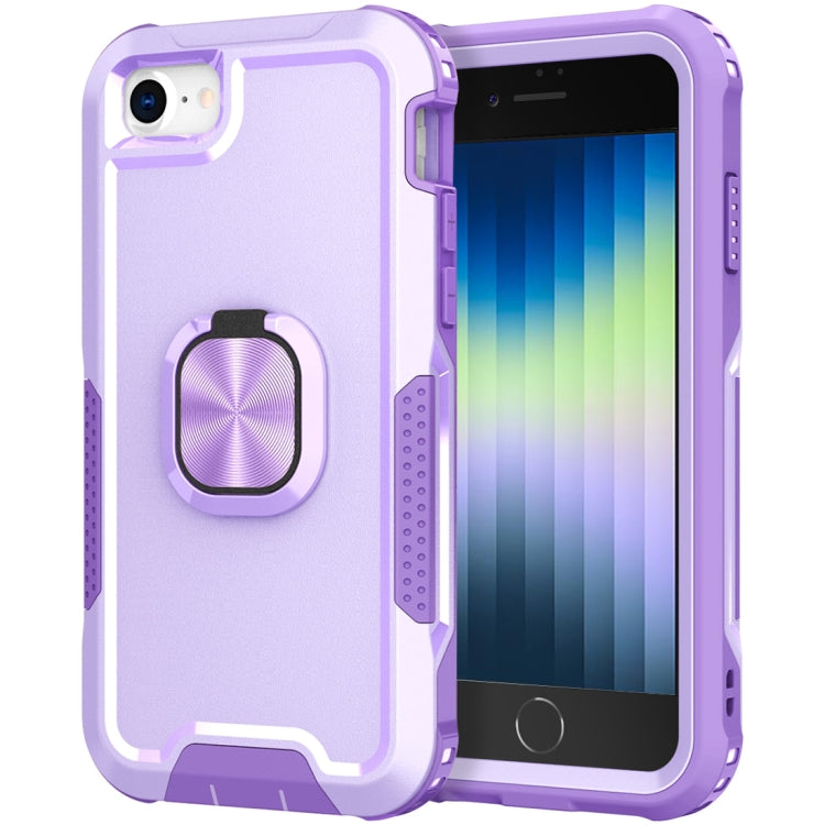 For iPhone SE 2022 / SE 2020 / 8 / 7 3 in 1 PC + TPU Phone Case with Ring Holder