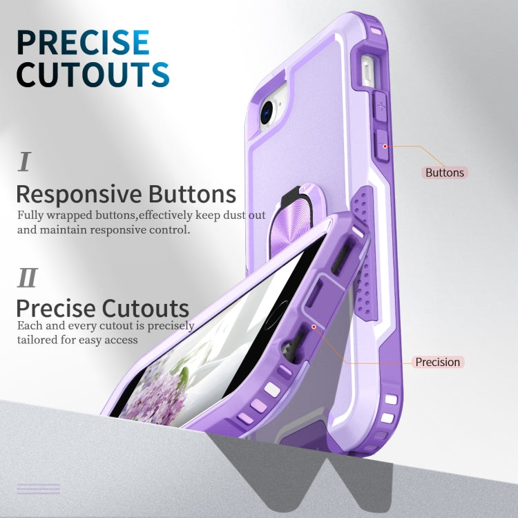 For iPhone SE 2022 / SE 2020 / 8 / 7 3 in 1 PC + TPU Phone Case with Ring Holder