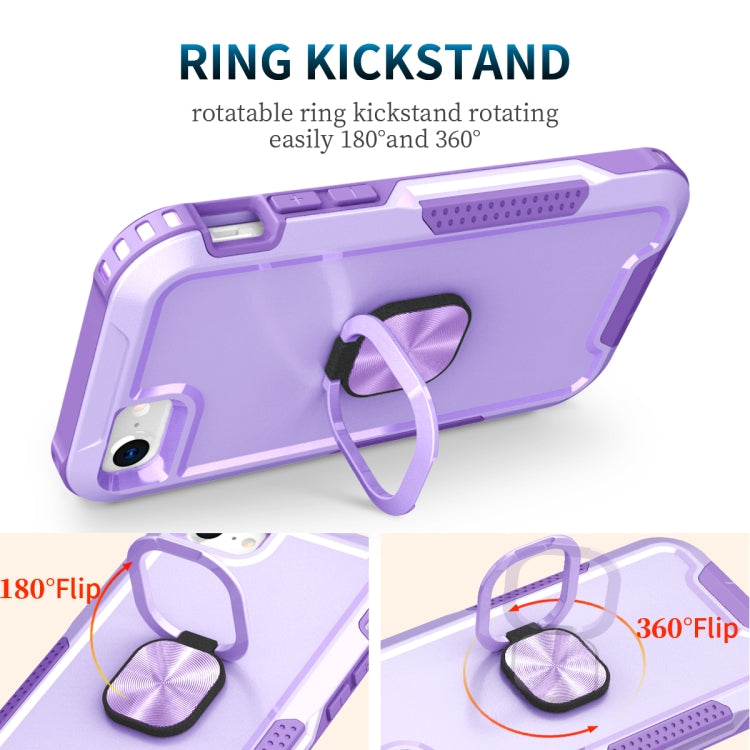 For iPhone SE 2022 / SE 2020 / 8 / 7 3 in 1 PC + TPU Phone Case with Ring Holder