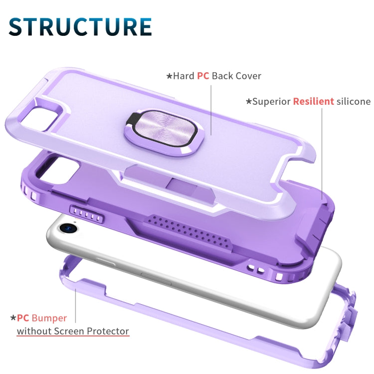 For iPhone SE 2022 / SE 2020 / 8 / 7 3 in 1 PC + TPU Phone Case with Ring Holder