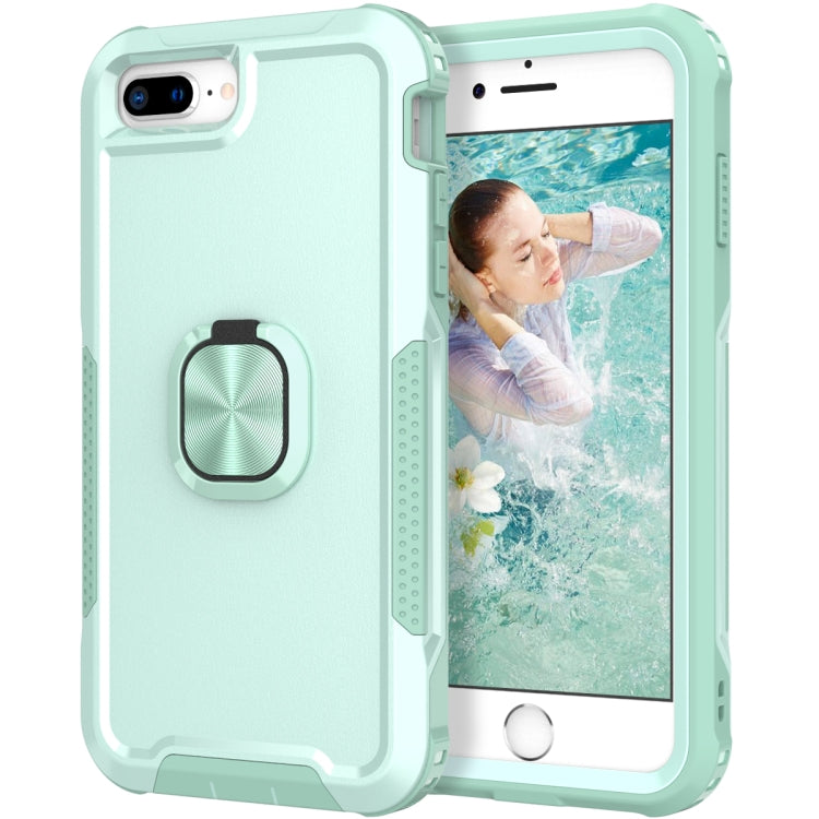 3 in 1 PC + TPU Phone Case with Ring Holder For iPhone 8 Plus & 7 Plus
