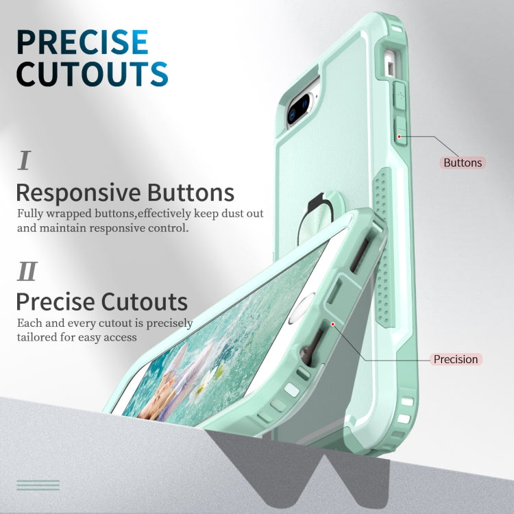 3 in 1 PC + TPU Phone Case with Ring Holder For iPhone 8 Plus & 7 Plus