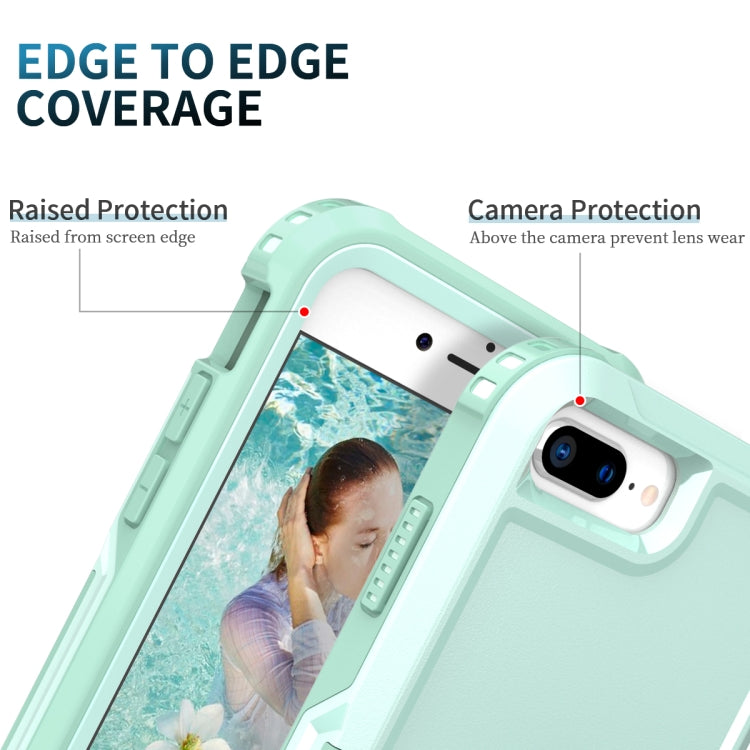 3 in 1 PC + TPU Phone Case with Ring Holder For iPhone 8 Plus & 7 Plus