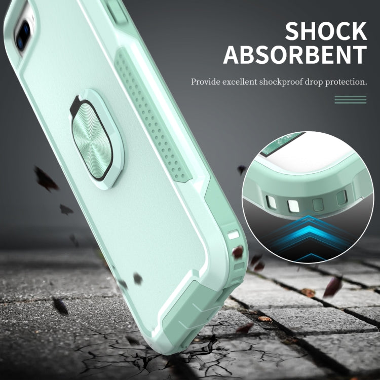 3 in 1 PC + TPU Phone Case with Ring Holder For iPhone 8 Plus & 7 Plus