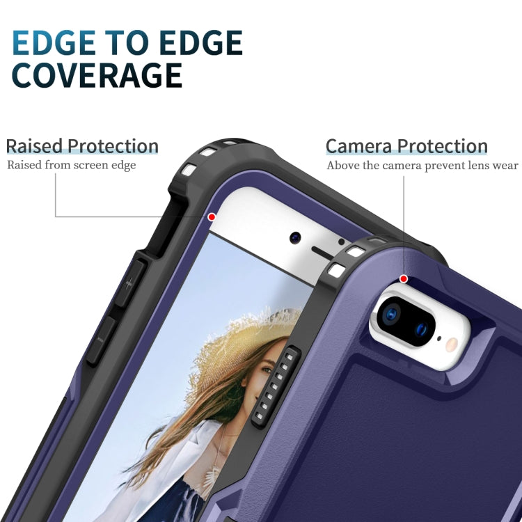 3 in 1 PC + TPU Phone Case with Ring Holder For iPhone 8 Plus & 7 Plus