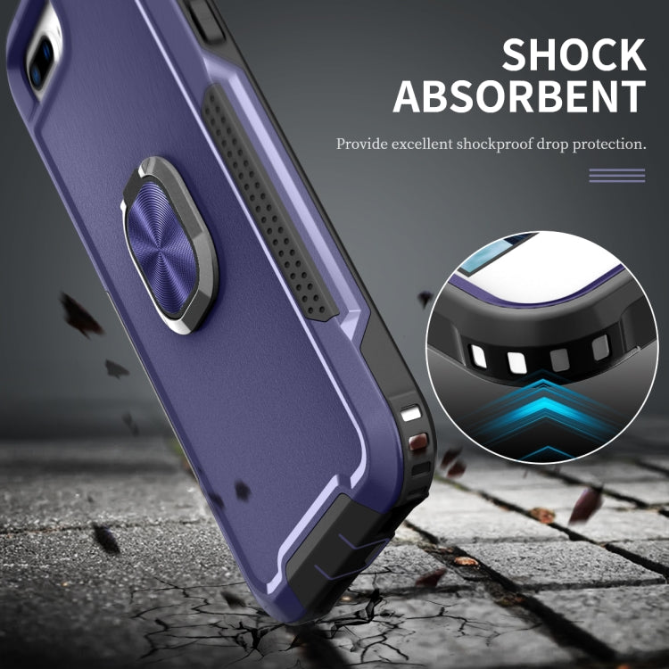 3 in 1 PC + TPU Phone Case with Ring Holder For iPhone 8 Plus & 7 Plus