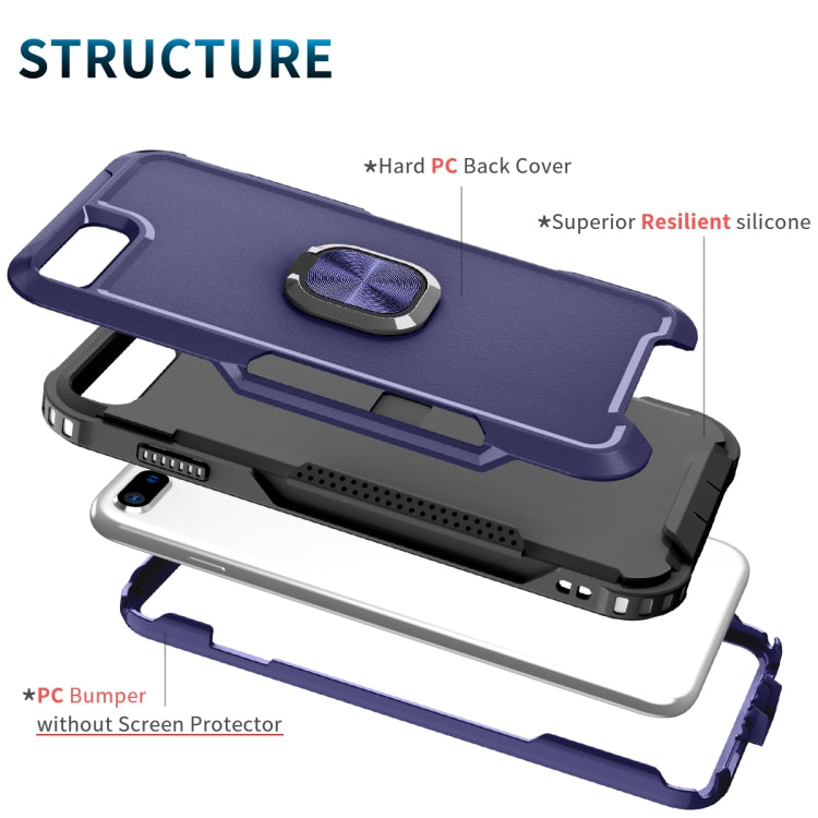 3 in 1 PC + TPU Phone Case with Ring Holder For iPhone 8 Plus & 7 Plus
