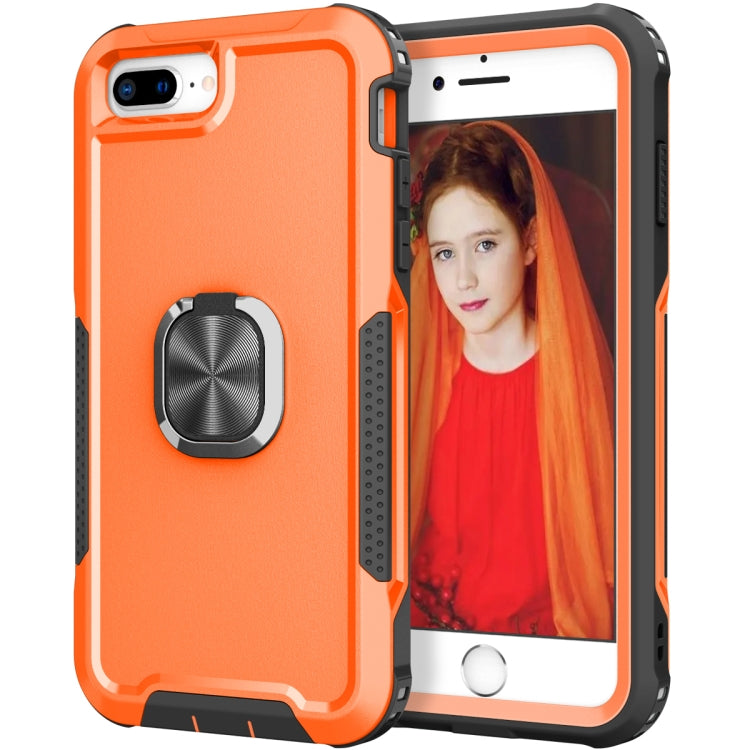 3 in 1 PC + TPU Phone Case with Ring Holder For iPhone 8 Plus & 7 Plus