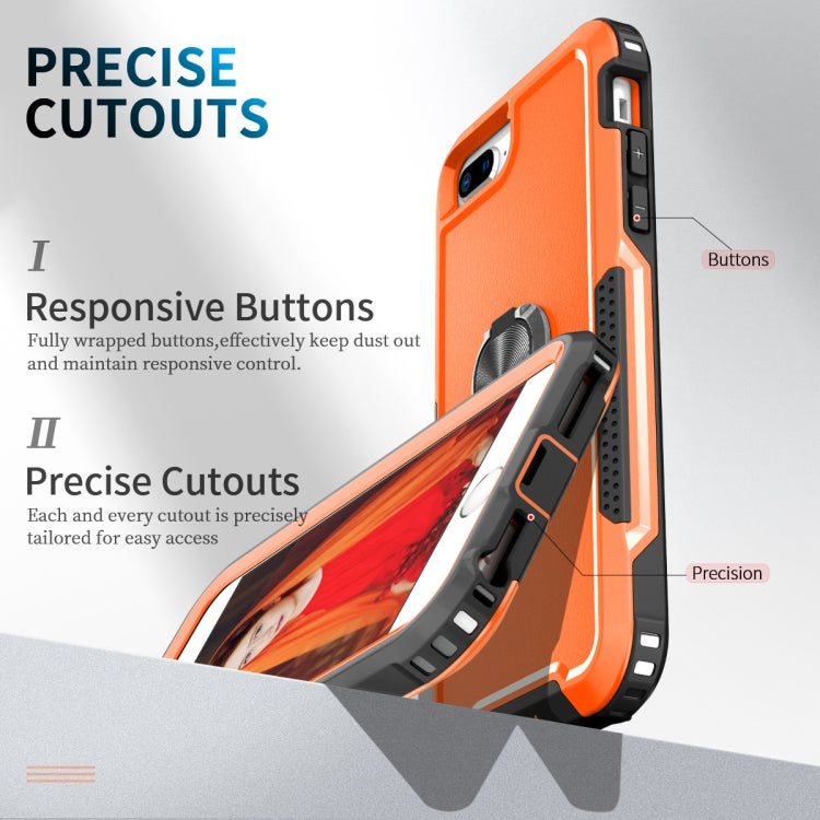3 in 1 PC + TPU Phone Case with Ring Holder For iPhone 8 Plus & 7 Plus