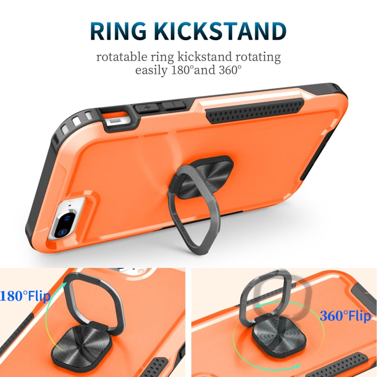 3 in 1 PC + TPU Phone Case with Ring Holder For iPhone 8 Plus & 7 Plus