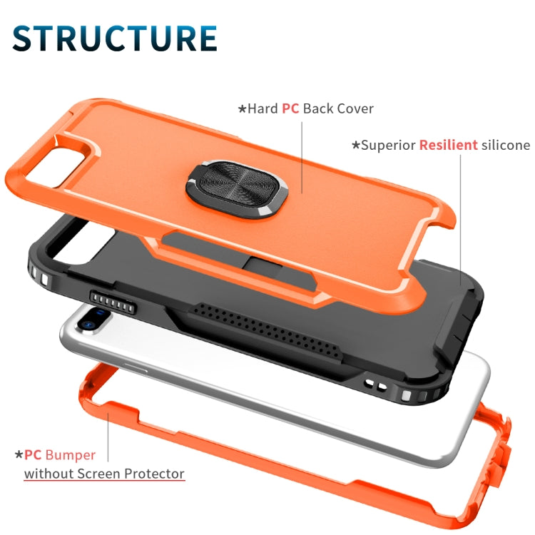 3 in 1 PC + TPU Phone Case with Ring Holder For iPhone 8 Plus & 7 Plus