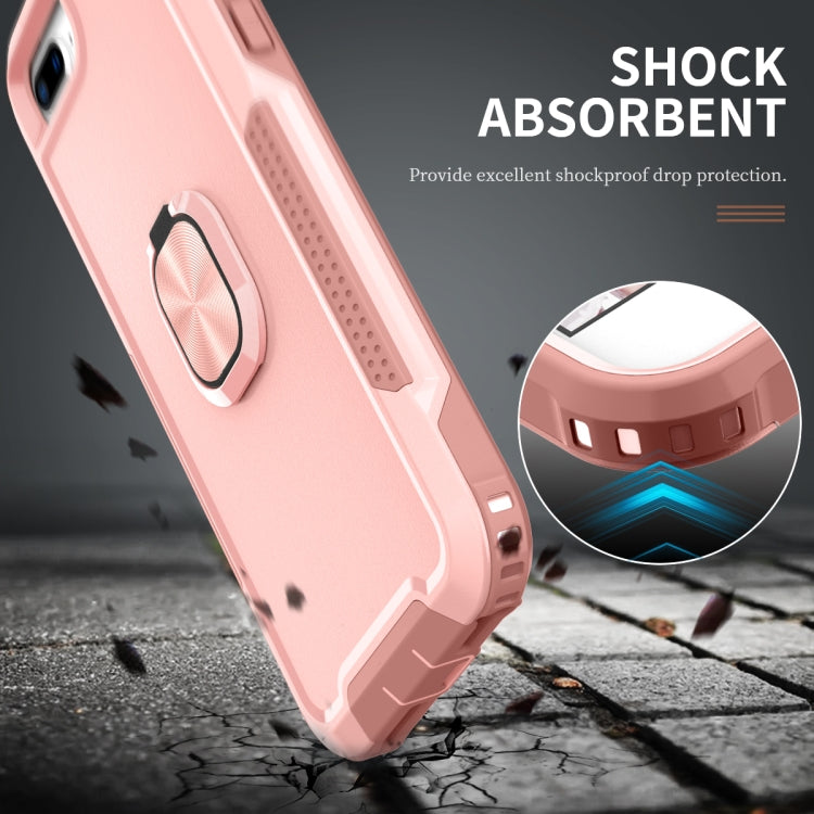 3 in 1 PC + TPU Phone Case with Ring Holder For iPhone 8 Plus & 7 Plus