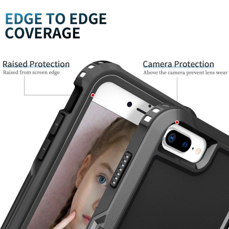 3 in 1 PC + TPU Phone Case with Ring Holder For iPhone 8 Plus & 7 Plus