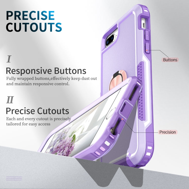 3 in 1 PC + TPU Phone Case with Ring Holder For iPhone 8 Plus & 7 Plus