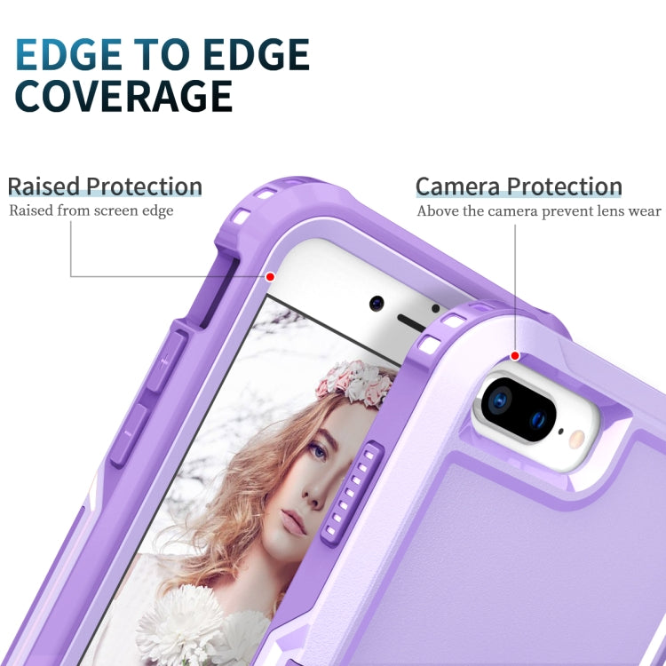 3 in 1 PC + TPU Phone Case with Ring Holder For iPhone 8 Plus & 7 Plus
