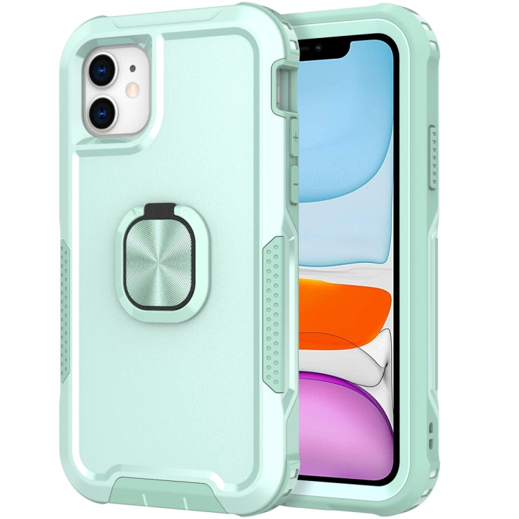 3 in 1 PC + TPU Phone Case with Ring Holder For iPhone 11
