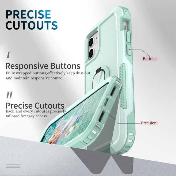3 in 1 PC + TPU Phone Case with Ring Holder For iPhone 11